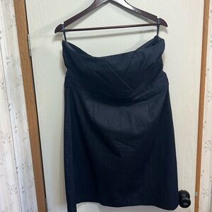 New York & Company Dark Denim Pleated Strapless Mini Dress Size 18